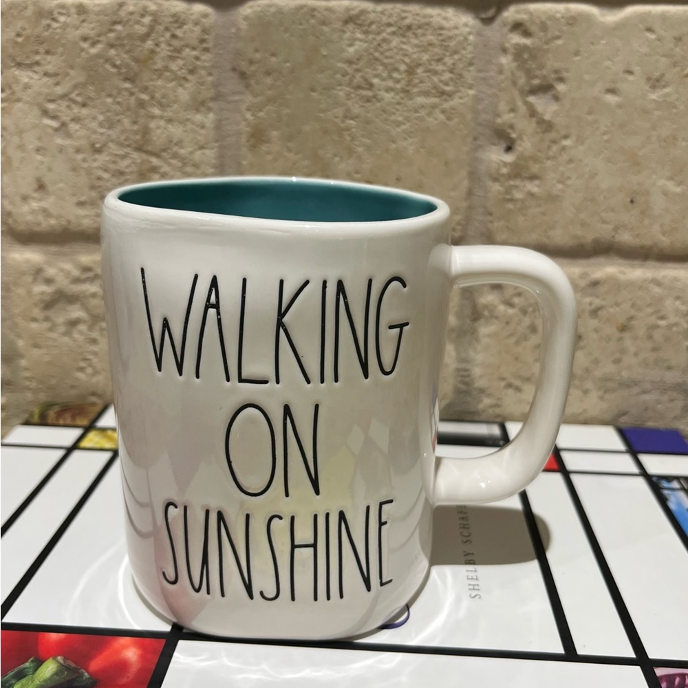 Rae Dunn White Mug with Blue Interior